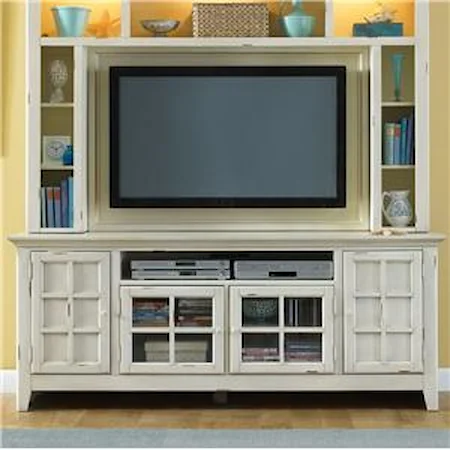 Coastal Style Entertainment Console with Storage